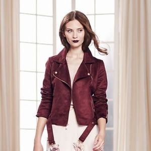 LC Lauren Conrad Runway suede Moto jacket