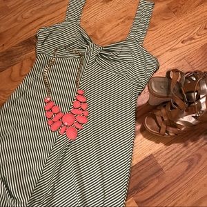 Max Studio Green Striped Maxi Dress NWOT