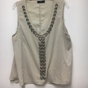 Embellished sleeveless blouse