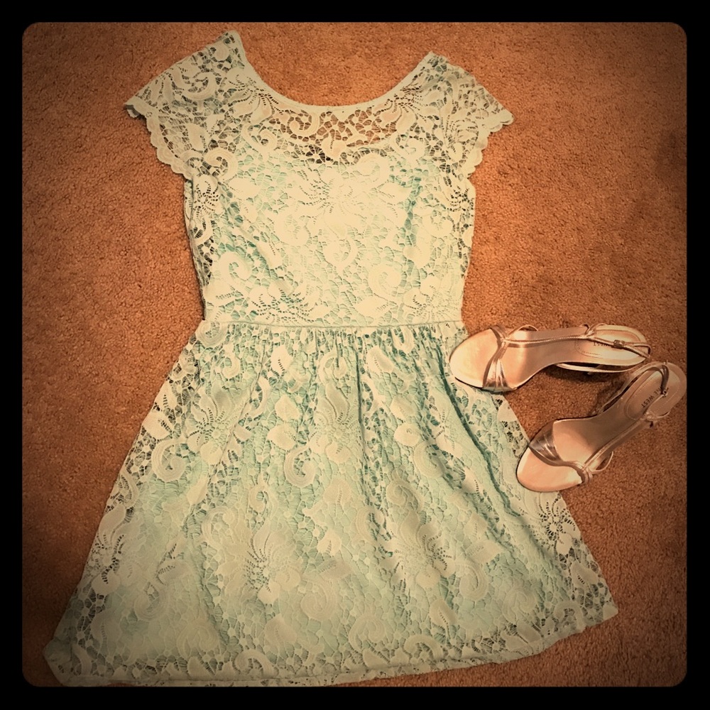 Lace and Teal Dress