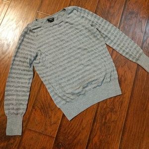 Talbots gray and silver striped sweater
