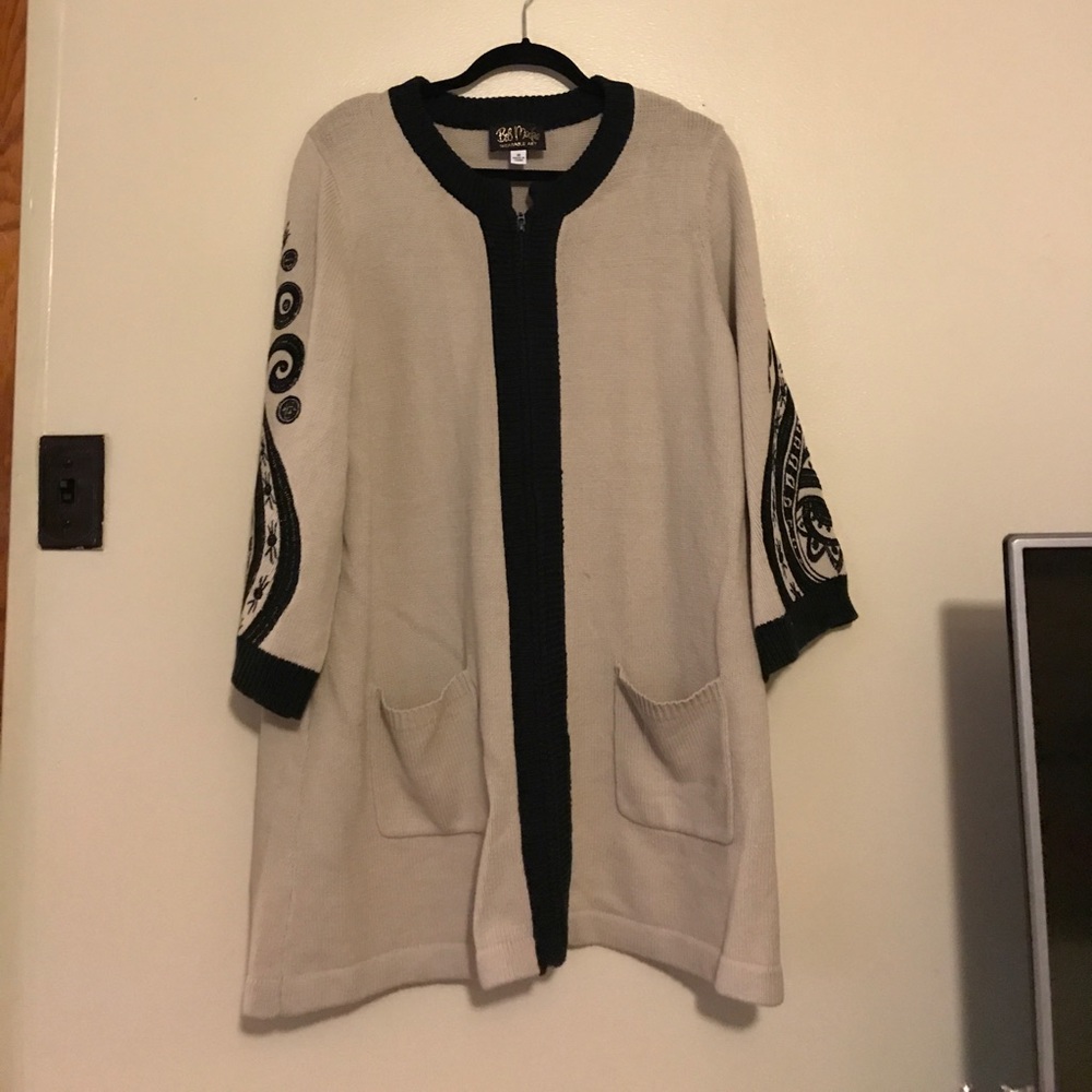 Bob Mackie long zip cardigan