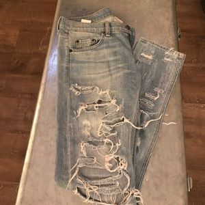 Shredded denim