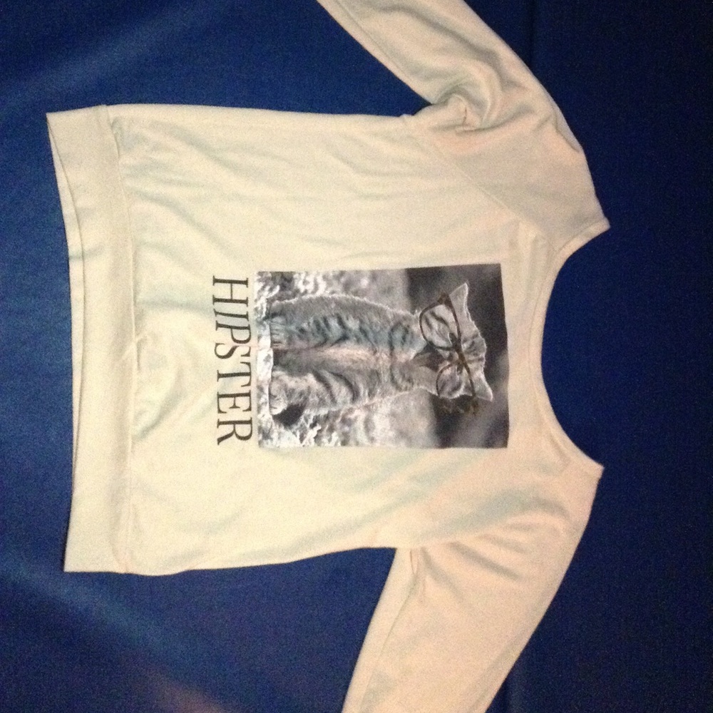 A large Sugar High hipster kitten sweatshirt