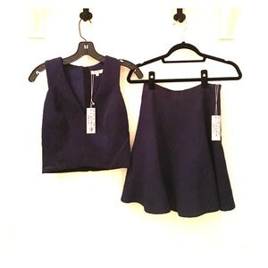 Rebecca Taylor - blue  matelasse top & skirt