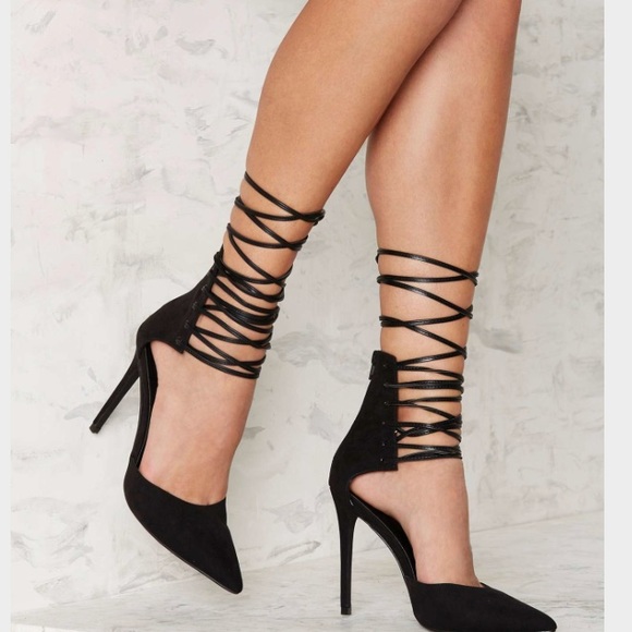 HOST POCK NEW CLEARANCE Lace up heels pointed toe - Picture 4 of 4