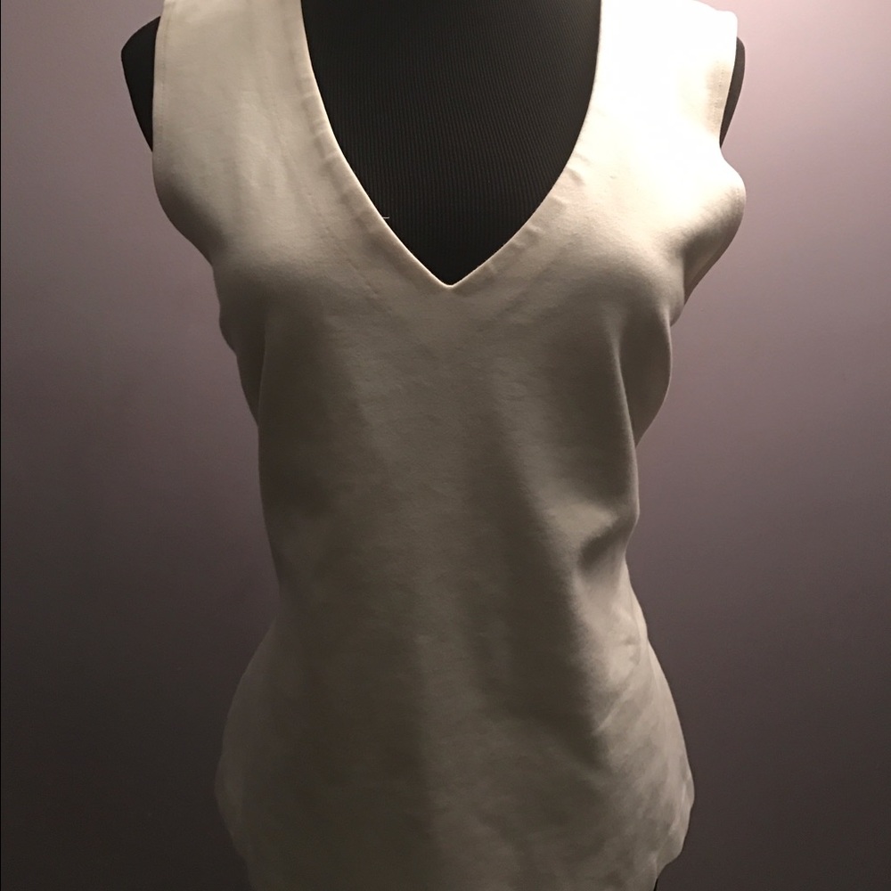 J crew sleeveless white top