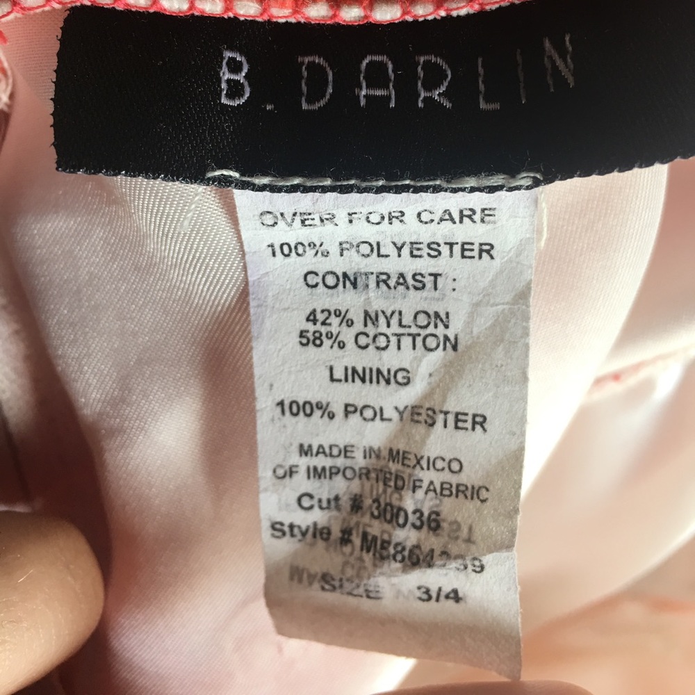 Coral and White Short Formal Dress - Picture 5 of 5