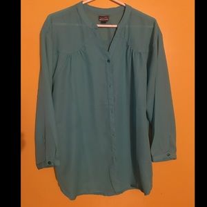 ✨Blue sheer Button down👚✨