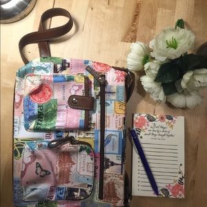 Paris vintage leather cross body bag