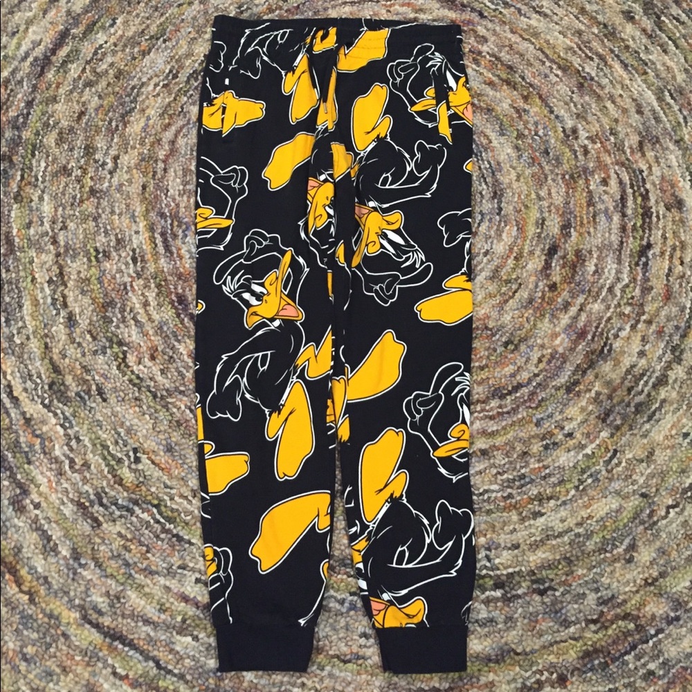 Mens XL Looney Tunes Daffy Duck Joggers H & M