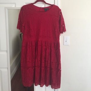 Red lace dress!