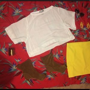 H&M White Crop Top Blouse