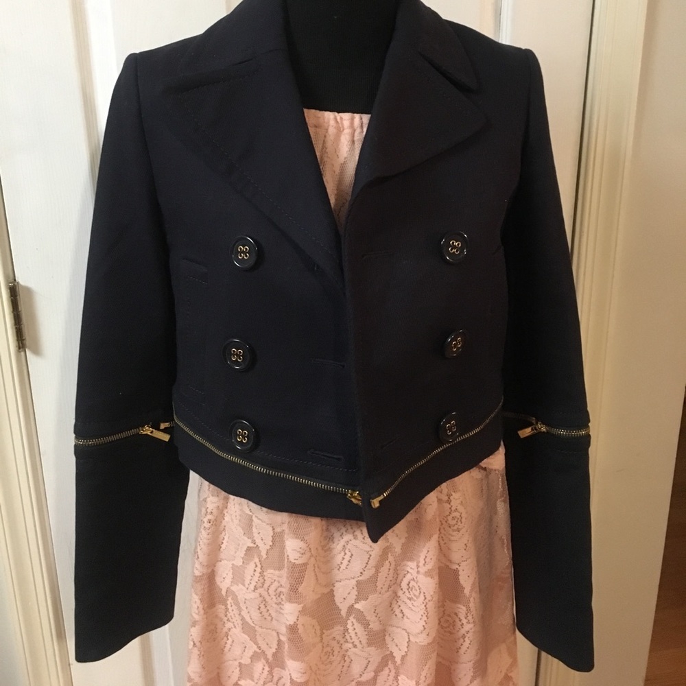 BCBG Navy Blue Cropped Jacket