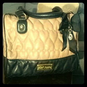 Betsy Johnson Black and Tan Handbag
