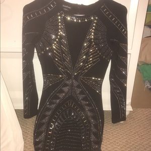Bebe Black Sequenced Cocktail Dress