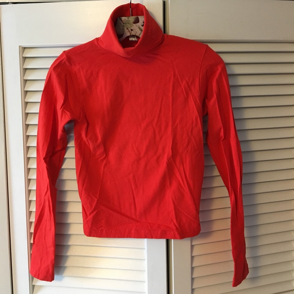 Orange cropped turtleneck from American Apparel