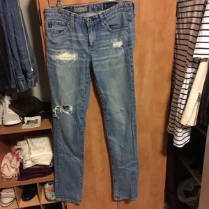 AG the Stevie slim straight light wash jeans