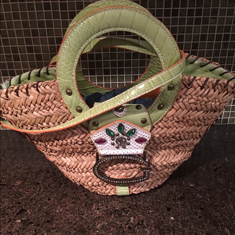 Authentic Guess Hobo straw / wicker Purse