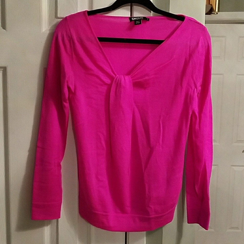 DKNY Merino Wool Neon Pink Sweater P XS