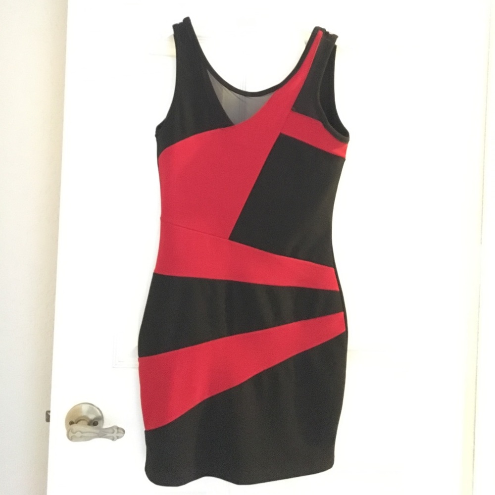 Red/Black striped dress