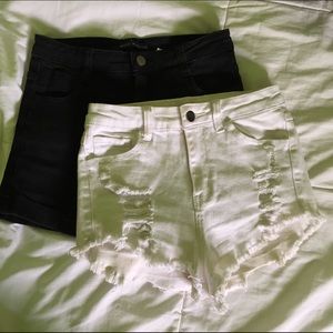 White high waisted shorts