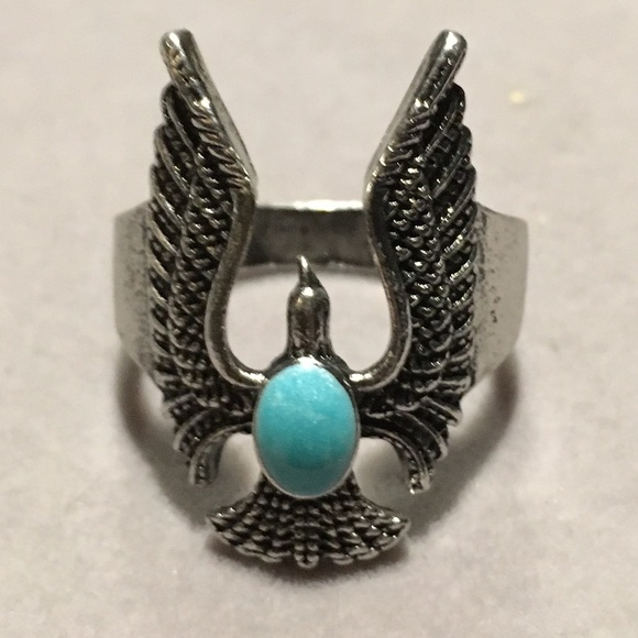 IFUAQZ Men Stainless steel eagle Gothic punk biker retro ring