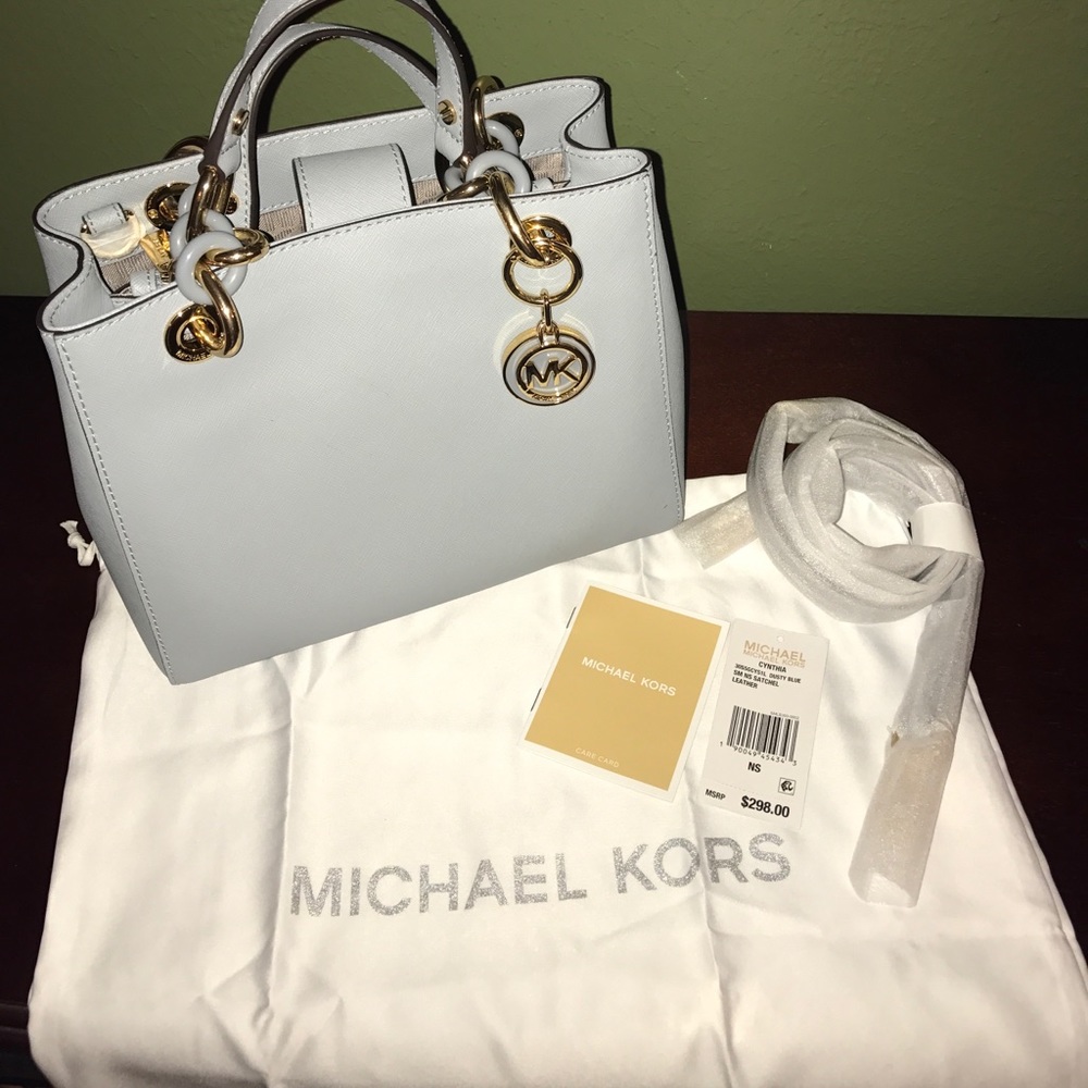 ❌SOLD❌Dusty Blue Michael Kors Satchel - Picture 1 of 4