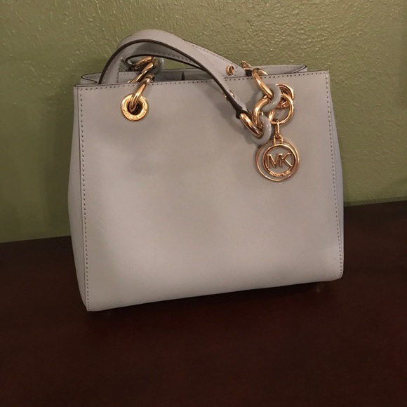 ❌SOLD❌Dusty Blue Michael Kors Satchel - Picture 2 of 4