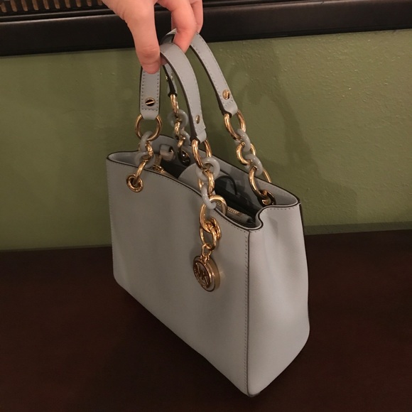 ❌SOLD❌Dusty Blue Michael Kors Satchel - Picture 3 of 4