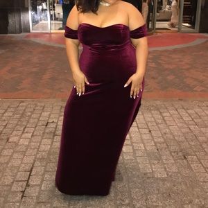 Wine Velvet Dress