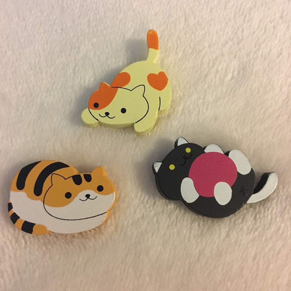 Cat pins - set of 3 🐈🐈🐈