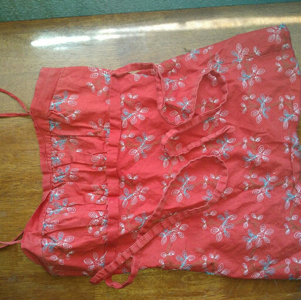 Red floral tank top