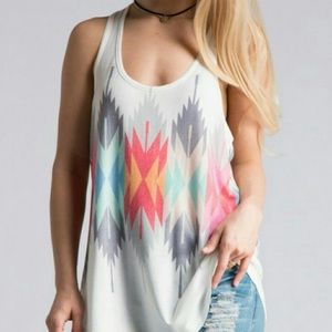 Aztec racer back tank top