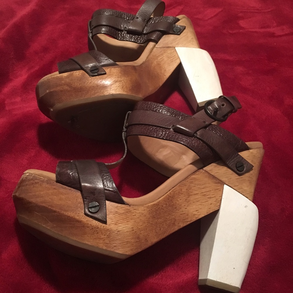 All Saints Wooden Heel Sandals