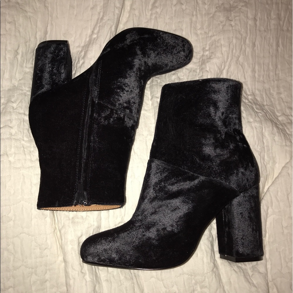 Blue Velvet Booties