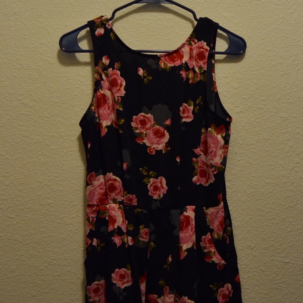Floral Navy Romper