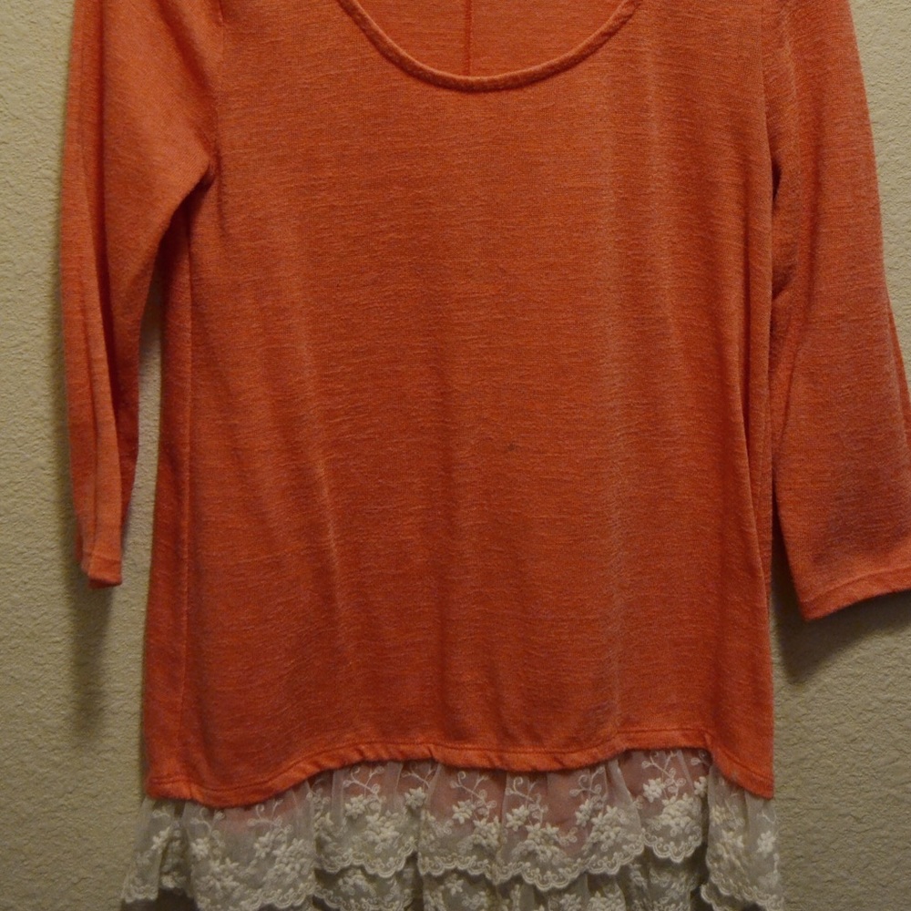 Coral lace blouse