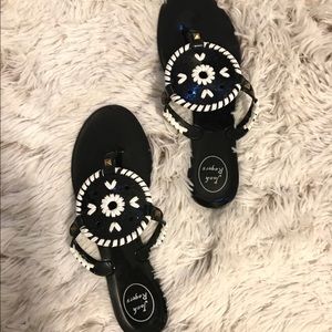Black and White Jack Rogers Georgica Jelly Sandals