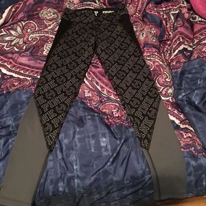 PINK gray and black leggings