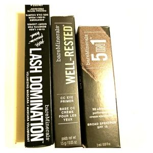 Bare Minerals Eye Primer, Eyeshadow, and Mascara