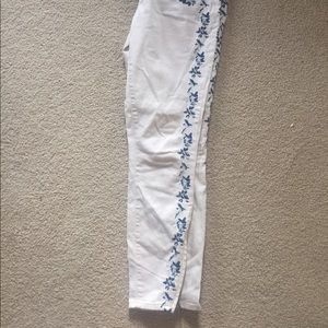 Floral print skinny jeans