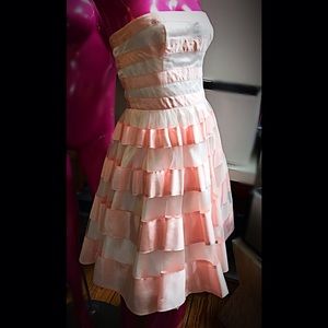 NWT Betsey Johnson Pink Strapless Striped Dress