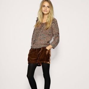 ASOS High Waist Velvet Velour Shorts