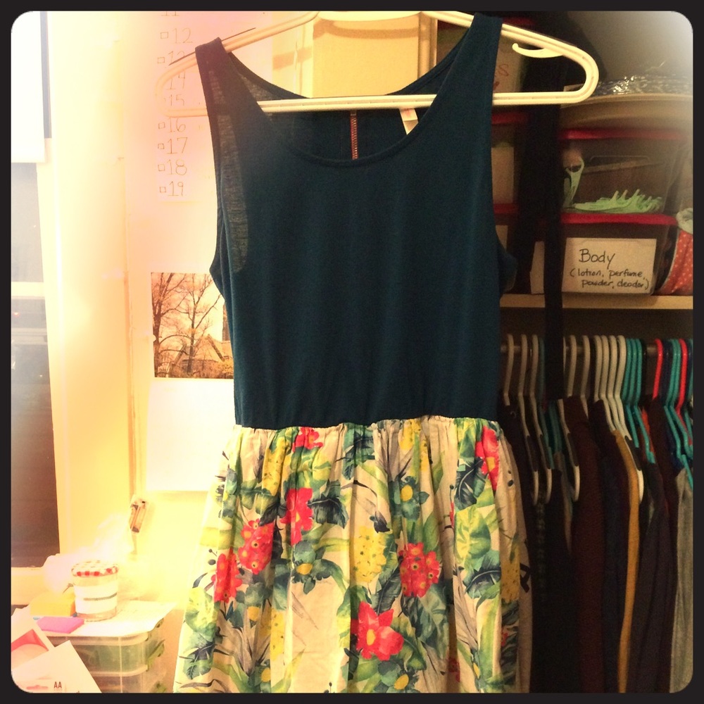 Blue and White Floral Dress