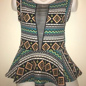 Tribal peplum top