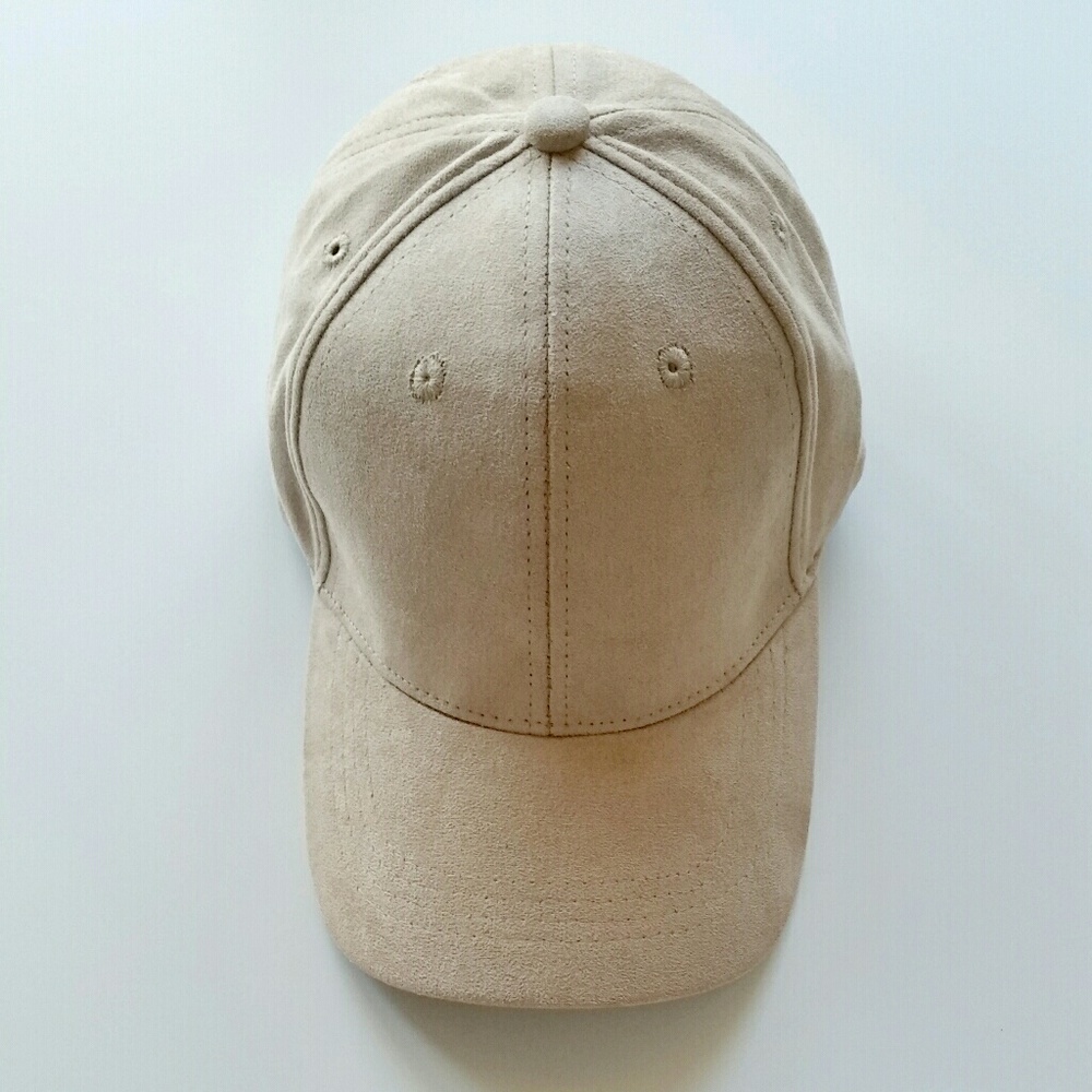 Vegan Suede Baseball Cap - Light Tan - Picture 2 of 4