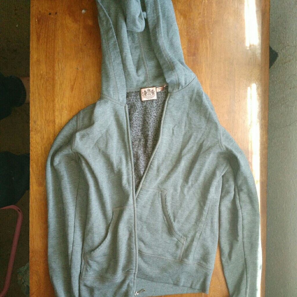 Zip up grey sweater hoodie