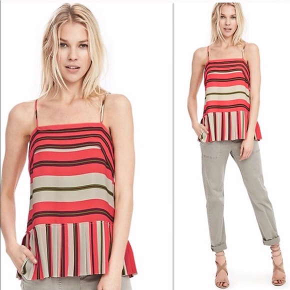 Banana Republic Multi-Stripe Pleated Cami NWT - Picture 4 of 4