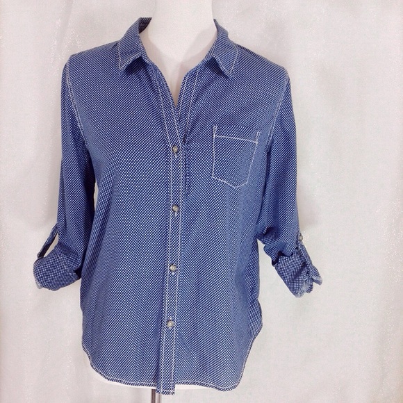 DKNY Jeans Button-Down Shirt with Stars Print - Picture 2 of 7